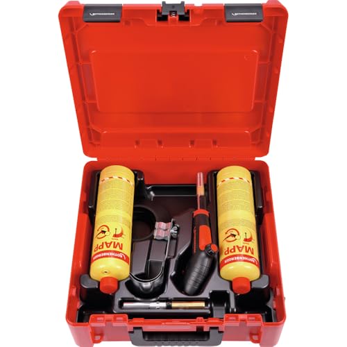 ROTHENBERGER SUPER FIRE 4 HOT BOX Kartuschen Hartlöten, Sprachversion A, Neues MAPP Gas, 7/16" EU Anschluss | 1000002364 | Lötwerkzeug, Set zum Löten von Rothenberger