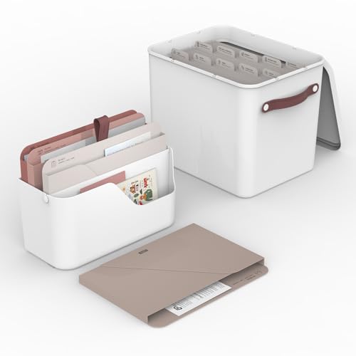 Rotho MyPaper Set Dokumentenorganizer MY PAPER Plus, Kunststoff (PP) BPA-frei, weiss/rot, (40.0 x 29.2 x 46.5 cm) von Rotho