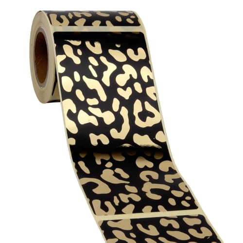 100x Verschlussaufkleber Leopard Schwarz-Gold - Sticker - Verschlussetiketten - Siegel Aufkleber - Etiketten von Rotim.nl