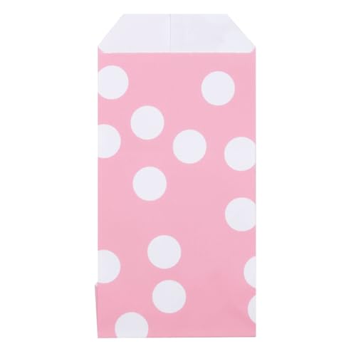 200x Papiertüten Dots Rosa 7x13cm - Papiertragetaschen - 0 x 7 x 13 cm - Rosa - 200 stück von Rotim.nl