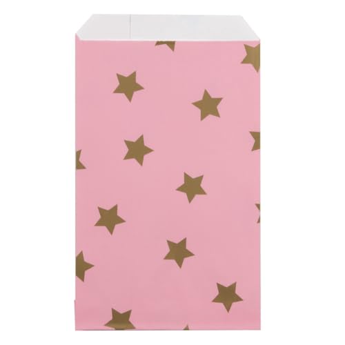 200x Papiertüten Stars Gold 12x19cm - Papiertragetaschen - 0 x 12 x 19 cm - Rosa;Gold - 200 stück von Rotim.nl