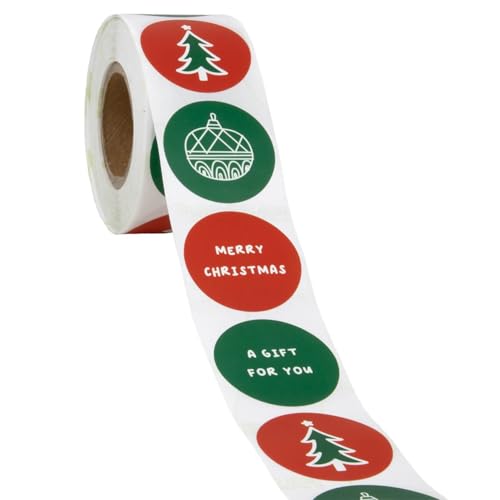 500x sticker Kerst assorti Rood-Groen 40mm von Rotim.nl