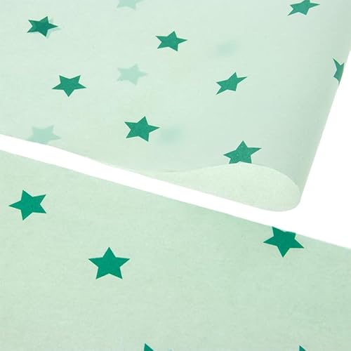 Seidenpapier 35x50cm Stars 200 Blatt - Seidenpapier Grün - Tissue Paper - Verpackungsmaterial - Seidenpapier zum verpacken - Geschenkpapier decoupage von Rotim.nl