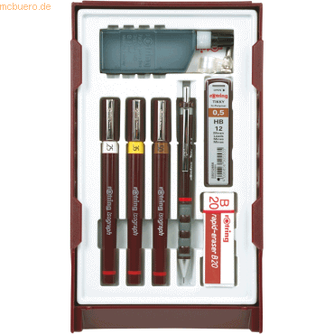 Rotring Tuschefüller-Set Isograph College Set 4 Stück 0,25/0,35/0,5mm von Rotring