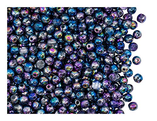 100 pcs Runde Perlen 3 mm, Kristall Magic Violet Blau, Tschechisches Glas von Round Beads