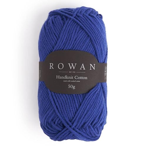 Rowan Wolle Handknit Cotton | Sommerwolle reines Baumwollgarn blau Nadelstärke 4 bis 4,5 mm | 100% Baumwolle | zum Häkeln und Stricken | 374 von Rowan