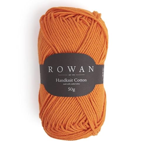 Rowan Wolle Handknit Cotton | Sommerwolle reines Baumwollgarn orange Nadelstärke 4 bis 4,5 mm | 100% Baumwolle | zum Häkeln und Stricken | 376 von Rowan