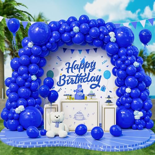 Roxistar Luftballons Blaue, 143 Stück 5 10 12 18 Zoll Matt Dunkelblau Helium Latex Luftballon Girlande Kit für Männer Jungen Geburtstag Party Hochzeit Babyparty Graduierung Karneval Jubiläum Deko von Roxistar