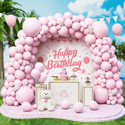 Roxistar Luftballons Rosa, 143 Stück 5 10 12 18 Zoll Rosa Pastell Macarons Latex Luftballon Ballonbogen Girlande Kit für Geburtstag Babyparty Hochzeit Brautdusche Taufe Geschlecht Offenbaren Party von Roxistar