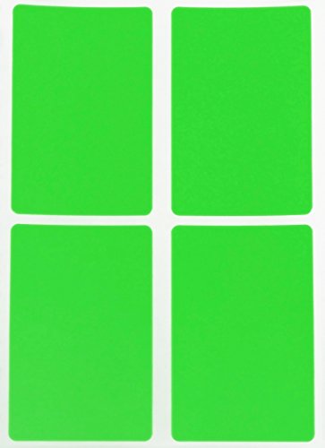 Aufkleber Neon Grün 75 mm x 50 mm rechteckige Sticker – Größe 7,5 cm x 5 cm viereckige Etiketten 60 Vorteilspack von Royal Green von Royal Green