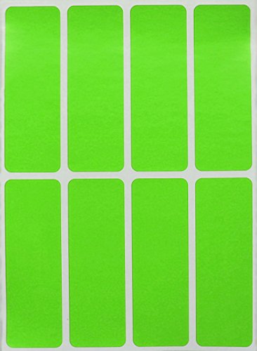 Aufkleber Neon Grün 76 mm x 25 mm Sticker – 7,5 cm x 2,5 cm viereckige Etiketten 120 Stück von Royal Green von Royal Green