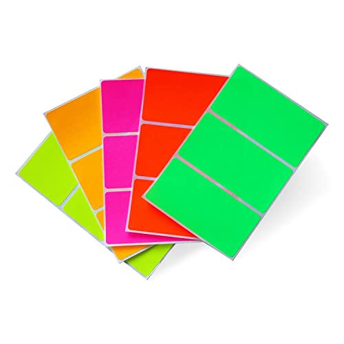 Etiketten Bunt 102 mm x 41 mm rechteckige Sticker – Größe 10,2 cm x 4,1 cm viereckige Aufkleber 30 Vorteilspack von Royal Green von Royal Green