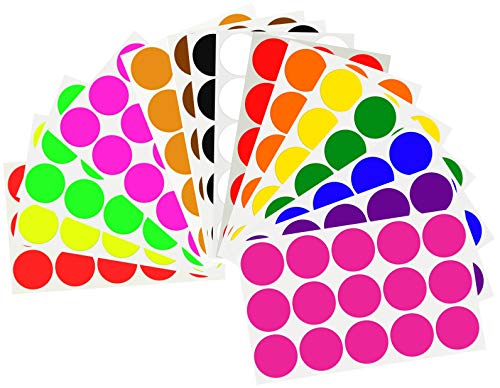 Etiketten Neon Bunt 30 mm Sticker – in verschiedenen Farben Größe 3 cm Etiketten 300 Vorteilspack von Royal Green von Royal Green