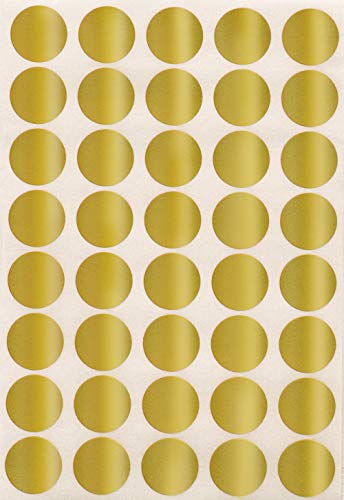 Klebepunkte Metallic Gold 19 mm runde Sticker – 1,9 cm Etiketten 1000 Stück von Royal Green von Royal Green