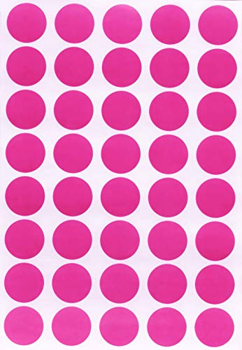 Runde Sticker Pink 19mm - 1,9cm Klebepunkte 1000 Stück von Royal Green von Royal Green