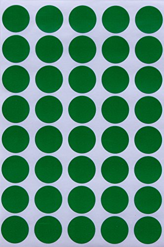 Sticker Grün 19 mm Klebepunkte – 1,9 cm Aufkleber 1000 Stück von Royal Green von Royal Green