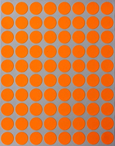 Sticker Neon Orange 13 mm runde Aufkleber - Größe 1,3 cm Klebepunkte 400 Vorteilspack von Royal Green von Royal Green