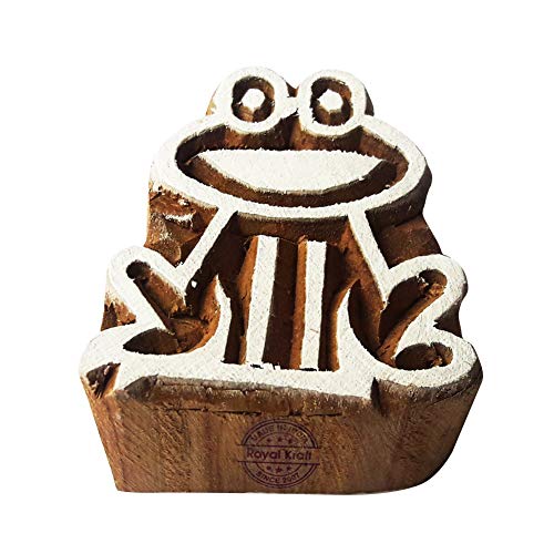 Royal Kraft Dekorativ Holz Stempel Frosch Muster Drucken Blöcke - DIY Henna Stoff Textil Papier Ton Keramik Blocke Druck Stempel von Royal Kraft