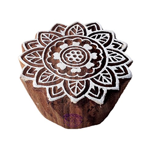 Indisch Holz Stempel Runden Mandala Muster Drucken Blöcke - DIY Henna Stoff Textil Papier Ton Keramik Blocke Druck Stempel von Royal Kraft