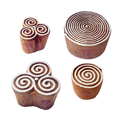 Royal Kraft Kreativ Entwürfe Sortierte und Spiral Hölzern Drucken Stempel (Set von 4) von Royal Kraft