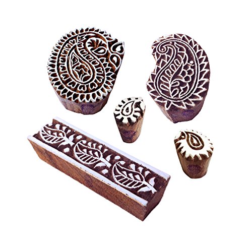 Royal Kraft Modisch Muster Rand und Paisley Holz Drucken Stempel (Set von 5) von Royal Kraft