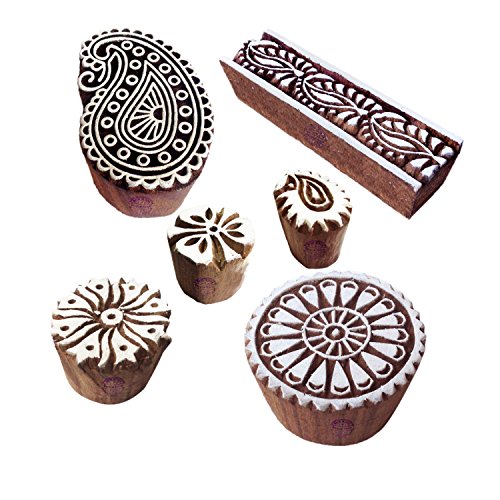 Royal Kraft Orientalisch Designs Paisley und Runden Holz Blöcke Drucken Stempel (Set von 6) von Royal Kraft