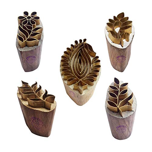 Royal Kraft Blatt Messing Holz Stempel (Set von 5) - DIY Ton, Keramik Blöcke BHtag0029 von Royal Kraft