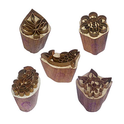 Royal Kraft Blumen Messing Holz Stempel (Set von 5) - DIY Ton, Keramik Blöcke BHtag0008 von Royal Kraft