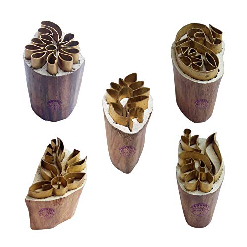 Royal Kraft Blumen Messing Holz Stempel (Set von 5) - DIY Ton, Keramik Blöcke BHtag0017 von Royal Kraft