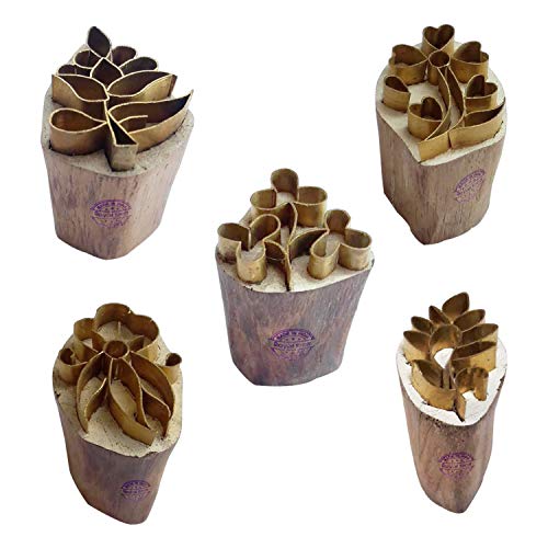 Royal Kraft Blumen Messing Holz Stempel (Set von 5) - DIY Ton, Keramik Blöcke BHtag0031 von Royal Kraft