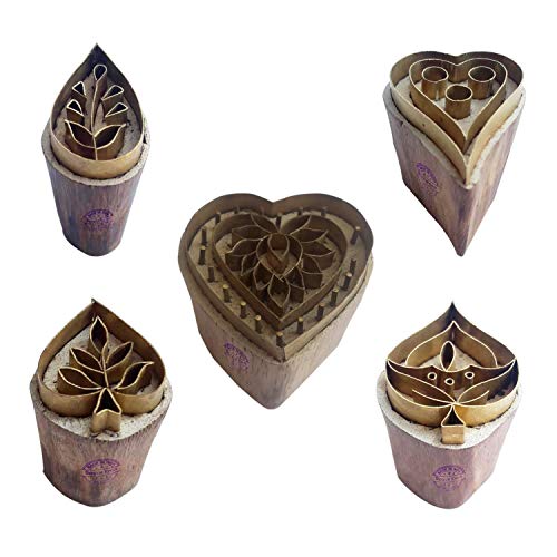 Royal Kraft Herz Messing Holz Stempel (Set von 5) - DIY Ton, Keramik Blöcke BHtag0036 von Royal Kraft