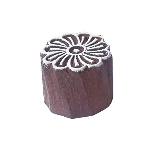 Royal Kraft Runden Holz Blumen Drucken Blöcke stempel - DIY Henna Stoff Textil Papier Ton Keramik Blocke Druck Stempel TBtag035 von Royal Kraft