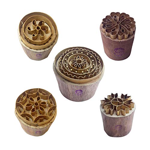 Royal Kraft Runden Messing Holz Stempel (Set von 5) - DIY Ton, Keramik Blöcke BHtag0024 von Royal Kraft