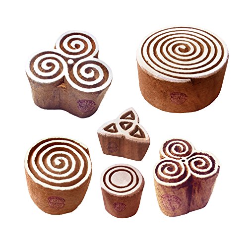 Royal Kraft Töpferei Drucken Stempel Original Runden Spiral Gestalten Holzblöcke (Set von 6) von Royal Kraft