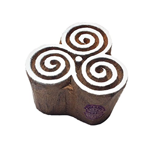 Städtisch Druck Stempel Runden Swirl Designs Holz Stempel - DIY Henna Stoff Textil Papier Ton Keramik Blocke Druck Stempel von Royal Kraft