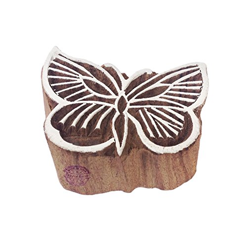 Städtisch Schmetterling Insekt Design Holz Blöck Druck Stempel - DIY Henna Stoff Textil Papier Ton Keramik Blocke Druck Stempel von Royal Kraft