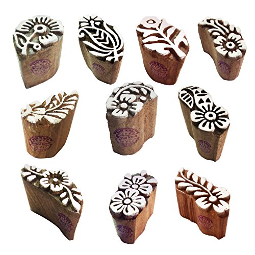 Royal Kraft Stoff Druck Blöck Attraktiv Klein Blumen Muster Holz Stempel (Set von 10) von Royal Kraft