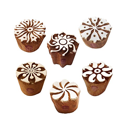 Royal Kraft Stoff Holz Stempel Innovativ Swirl Runden Muster Druck Blöcke (Set von 6) von Royal Kraft