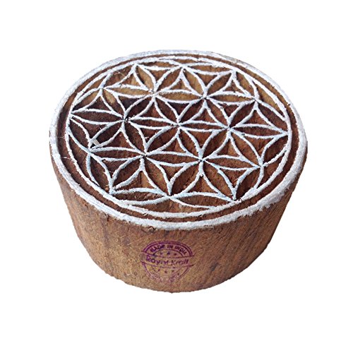 Stoff Holz Stempel Runden Geometrisch Muster Drucken Blöcke - DIY Henna Stoff Textil Papier Ton Keramik Blocke Druck Stempel von Royal Kraft