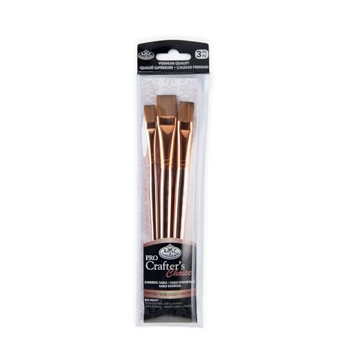 Royal & Langnickel Crafter's Choice Pro Synthetic Sable Wash Craft Pinsel-Set, 3-teilig von Royal & Langnickel