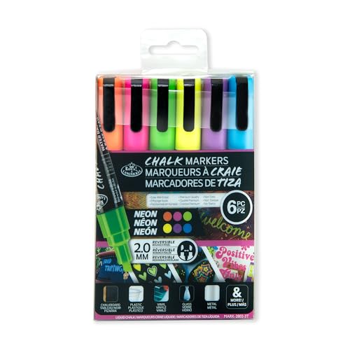 Royal & Langnickel 6 x 2 mm Neon-Kreide-Marker-Set von Royal & Langnickel