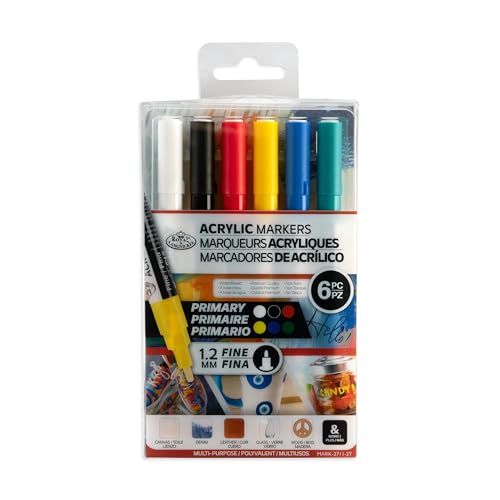 Royal & Langnickel 6 x Acrylfarben-Marker, 1,2 mm, Primärfarben von Royal & Langnickel