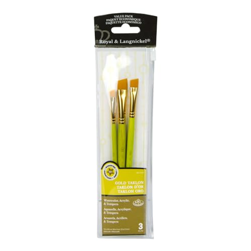 Royal & Langnickel Gold Taklon Angular Pinsel Pack von Royal & Langnickel