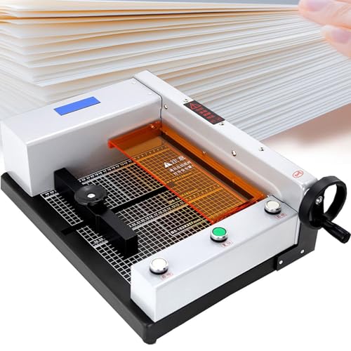 RoyceBee Elektrischer Papierschneider, Papierschneidemaschine für den Schreibtisch, 330 mm Schnittbreite, 40 mm Schnittstärke mit Tastensteuerung, für Büro, Schule, Druckerei von RoyceBee