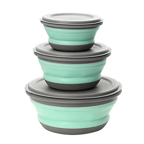 Roysmart Faltbare Schüssel, 3 Stück Silikon Tragbare Faltbare Schüssel Camping Frischhalteboxen Runden Frischhaltedose, Faltbare Obst Salat Schüssel für Camping Wandern Küche Schule im Freien (Green) Roysmart Faltbare Schüssel, 3 Stück Silikon Tragbare Faltbare Schüssel Camping Frischhalteboxen Runden Frischhaltedose, Faltbare Obst Salat Schüssel für Camping Wandern Küche Schule im Freien (Green) von Roysmart