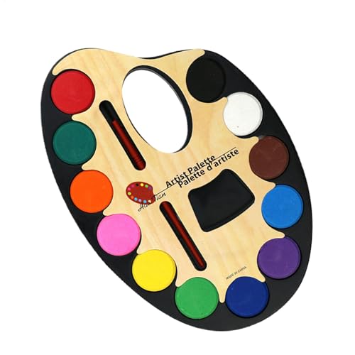 Aquarellfarben-Set, Reisefarben-Set, 12-Farben-Palette, ovale Palette, Aquarell-Palette, Kunstbedarf, Reise-Set, langlebige und wiederverwendbare Palette fördert künstlerische Erkundung, ideal für von Rproonay