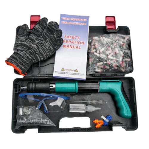 Power Nailers Kit, Beton-Nagler Hefter, Tischlerei, Nagler Kit, Wandbefestigungsnagler, Möbelnagel-Werkzeug, Beton-Nagler mit Hefter-Funktion, Effizientes und leistungsstarkes Nageln für Möbel von Rproonay