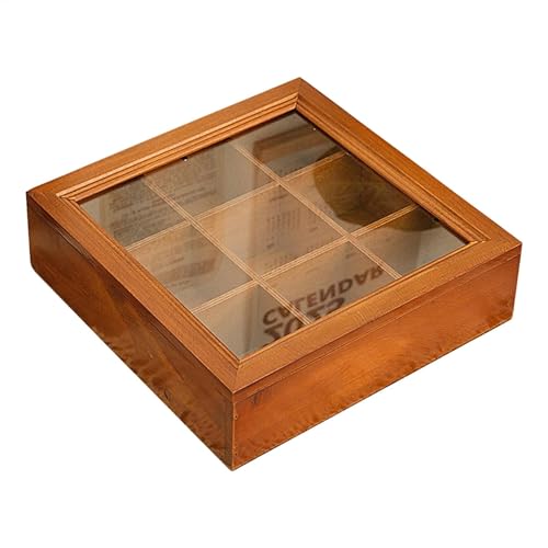 Schmuckschatulle aus Holz, 9 Fächer, für Armbänder und Armreifen, Ringschatulle mit Deckel, Schmuck-Organizer-Box, Organizer, Schmuck-Organizer, für Damen und Herren, Halsketten, Ohrringe, Ringe von Rproonay