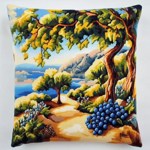 Rqwybcaxn Kreuzstichkissenpackung, Naturlandschaft themen, Bedruckte Stramin, Für Erwachsene, Heimdekoration, 45x45 cm von Rqwybcaxn