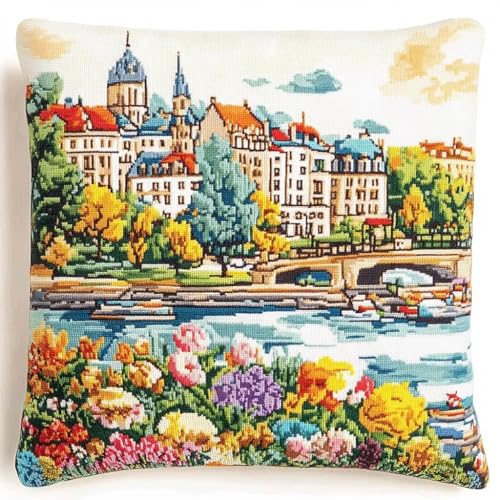 Rqwybcaxn Kreuzstichkissenpackung, Naturlandschaft themen, Bedruckte Stramin, Für Erwachsene, Heimdekoration, 45x45 cm von Rqwybcaxn